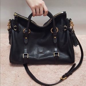 Black Leather Dooney & Bourke Florentine Satchel